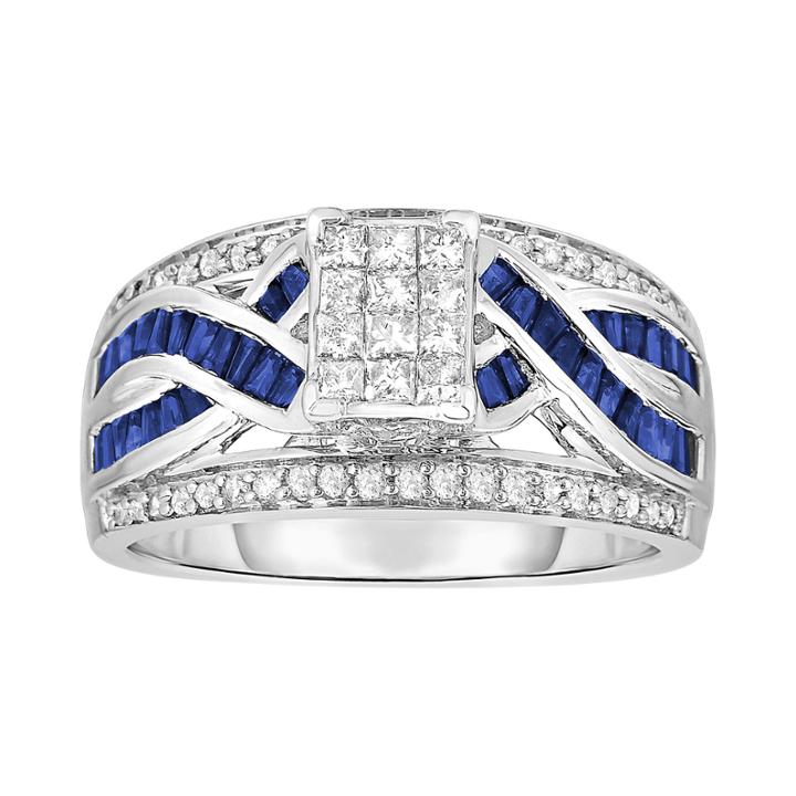 Ct. T.w. Diamond & Sapphire Ring