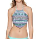 Arizona Geo Linear Halter Swimsuit Top-juniors