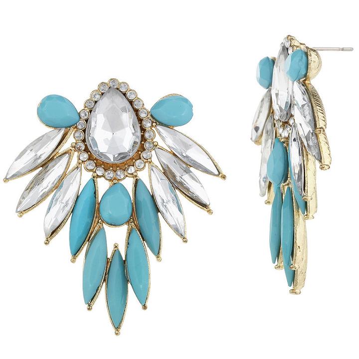 Mixit Blue 1 3/4 Inch Stud Earrings