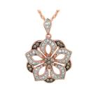 1/3 Ct. T.w. White & Champagne Diamond 10k Rose Gold Pendant Necklace