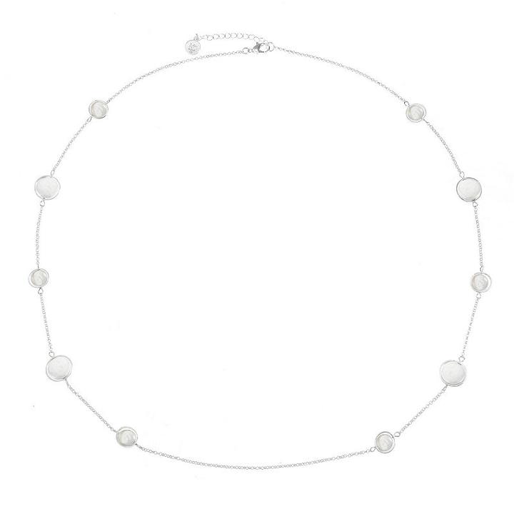 Liz Claiborne Womens White Simulated Pearls Round Strand Necklace