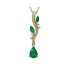 Genuine Emerald And Diamond-accent Trailing Vine Pendant Necklace