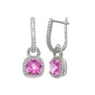 Pink Sapphire Sterling Silver Drop Earrings