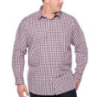Claiborne Long Sleeve Gingham Button-front Shirt-big And Tall