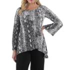 24/7 Comfort Apparel Animal Print Tunic Top