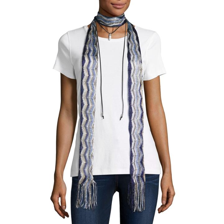 Mixit Stripe Metallic Skinny Scarf