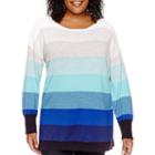 Liz Claiborne Ombr Striped Tunic Sweater - Plus