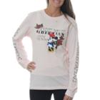 Minnie Mouse Juniors' World Famous Know The Bow'long Sleeve Graphic T-shirt With Patch