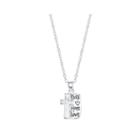 Footnotes Sterling Silver Faith Hope Love Cross Pendant Necklace