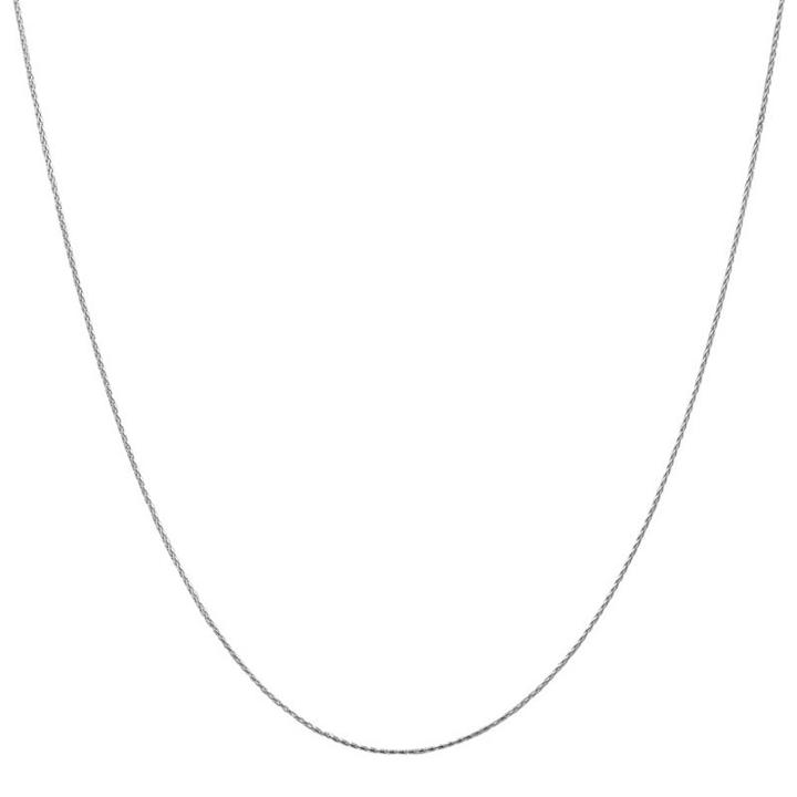 14k White Gold Solid Wheat 14 Inch Chain Necklace