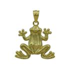 10k Yellow Gold Frog Charm Pendant