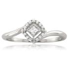 Promise My Love Womens 1/10 Ct. T.w. Princess White Diamond 10k Gold Promise Ring