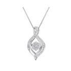 Diamond Blossom 1/5 Ct. T.w. Diamond Cluster Sterling Silver Swirl Pendant Necklace