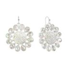 Liz Claiborne White Flower Drop Earrings