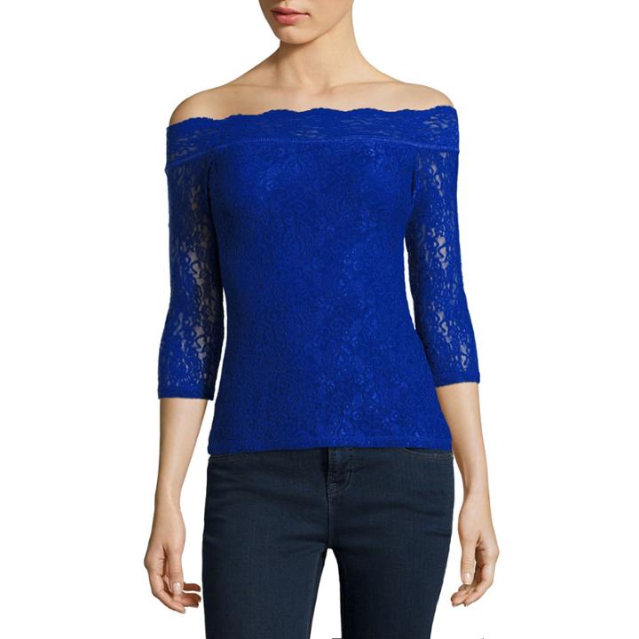Decree Off-shoulder Lace Bodycon Top - Juniors
