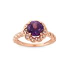 Genuine Amethyst & Lab-created White Sapphire 14k Gold Over Silver Ring