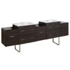 88.5-in. W Floor Mount Dawn Grey Vanity Set For 3h4-in. Drilling