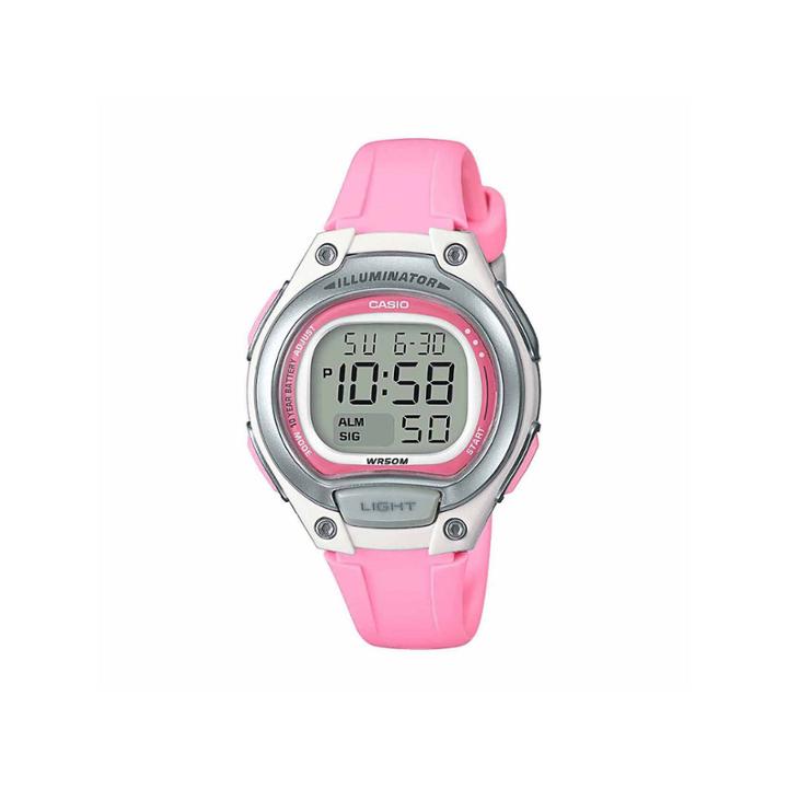 Casio Womens Pink Strap Watch-lw203-4a