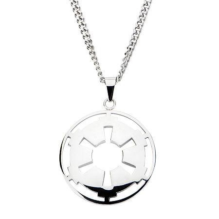Star Wars Imperial Crest Mens Stainless Steel Cutout Pendant Necklace