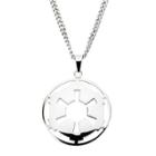 Star Wars Imperial Crest Mens Stainless Steel Cutout Pendant Necklace