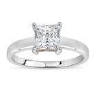 Sterling Silver & 18k Rose Gold Over Silver Princess Cut 2 Ct. T.w. Solitaire Ring Featuring Swarovski Zirconia