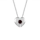 Womens Red Garnet Sterling Silver Pendant Necklace