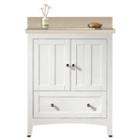 30.5-in. W Floor Mount White Vanity Set For 3h8-in. Drilling Beige Top Biscuit Um Sink