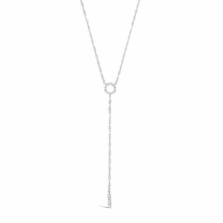 Womens 1/10 Ct. T.w. White Diamond Sterling Silver Y Necklace