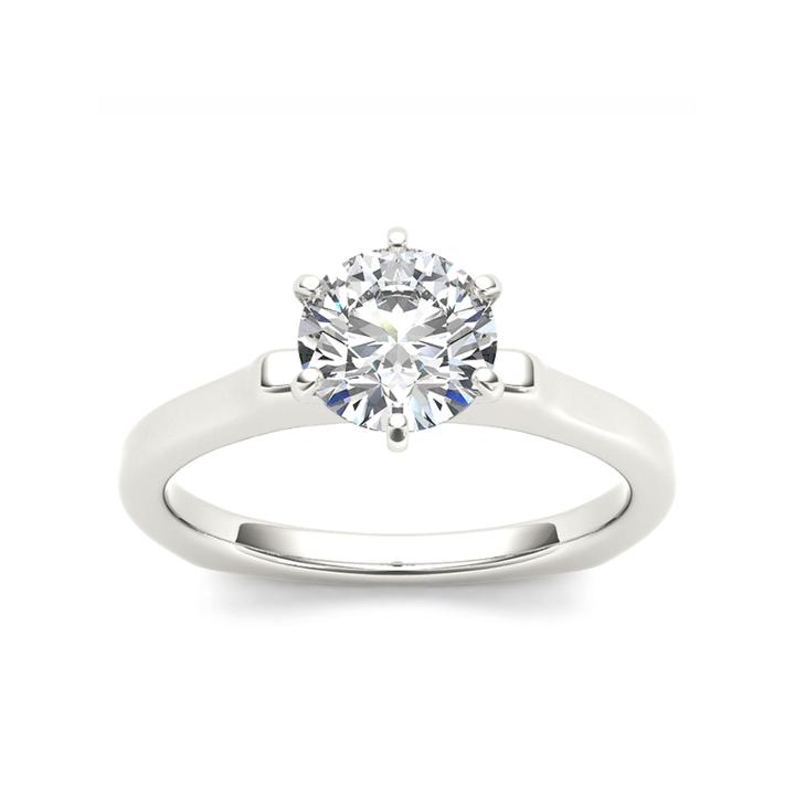 Womens 1 Ct. T.w. Genuine Round White Diamond 14k Gold Solitaire Ring