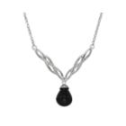 Genuine Onyx And Diamond-accent Sterling Silver Necklace