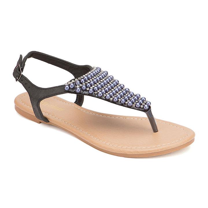 Olivia Miller Embellished Strap Sandals