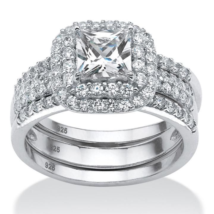Diamonart Womens 2 1/5 Ct. T.w. White Cubic Zirconia Bridal Set