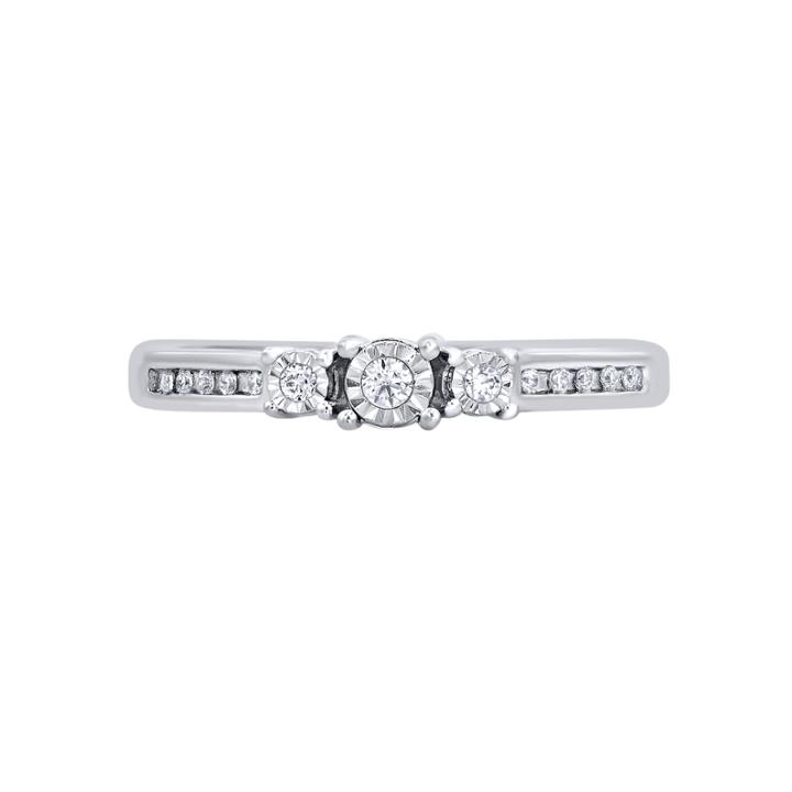 Womens 1/10 Ct. T.w. Round White Diamond 10k Gold Engagement Ring