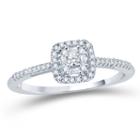 Womens 1/4 Ct. T.w. Genuine Round White Diamond 10k Gold Engagement Ring