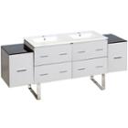 74-in. W Floor Mount White Vanity Set For 1 Hole Drilling