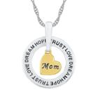 Womens 10k Two Tone Gold Round Pendant Necklace