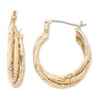 Liz Claiborne Gold-tone Small Twisted Hoop Earrings