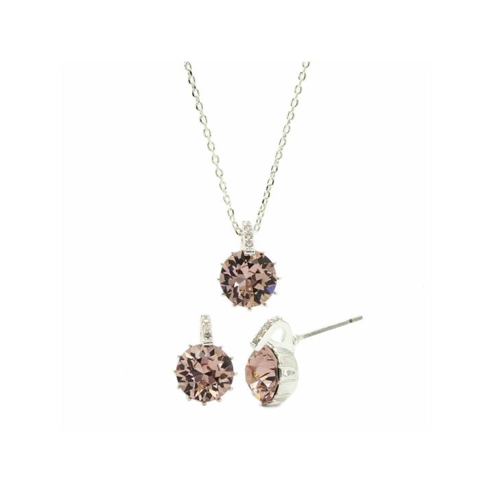 City X City 2-pc. Pink Crystal Jewelry Set