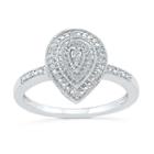 Womens Diamond Accent Round White Diamond Sterling Silver Engagement Ring