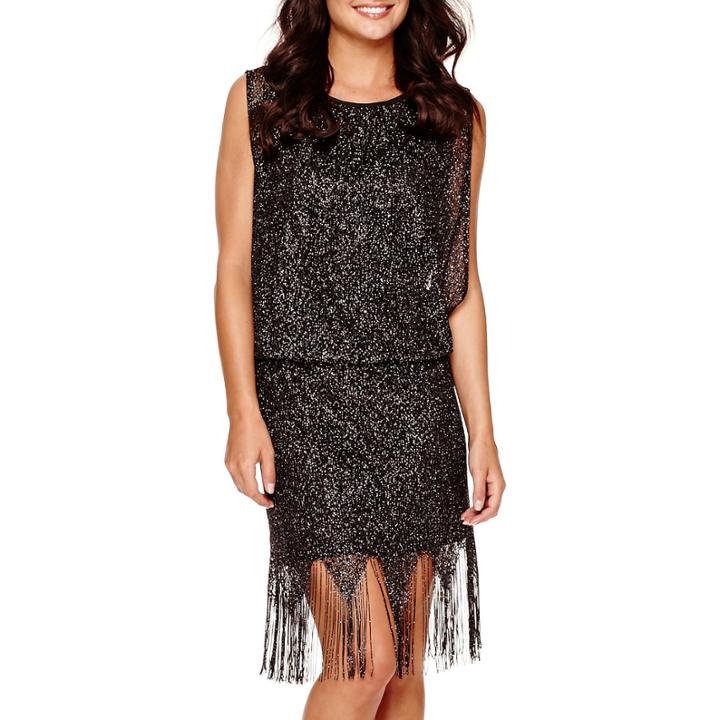 Scarlett Sleeveless Fringe Blouson Dress