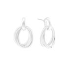 Liz Claiborne Double Drop Silver-tone Earrings