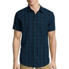 Jf J. Ferrar Short-sleeve Windowpane Woven Button-front Shirt