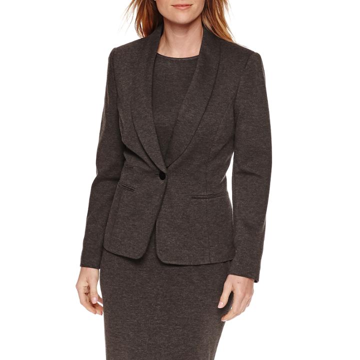 Black Label By Evan-picone 1-button Suit Jacket