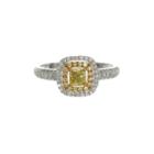 Womens 3/4 Ct. T.w. Genuine Princess Yellow Diamond 18k Gold Engagement Ring