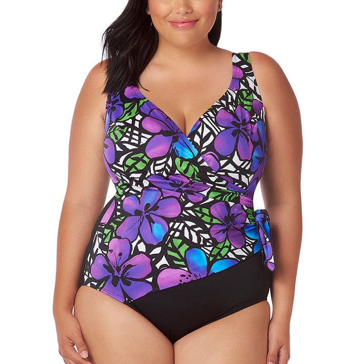 St. John's Bay Floral One Piece Swimsuit Plus