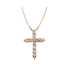 14k Rose Gold 1/2 Ct. T.w. Diamond Igl Certified Cross Pendant Necklace