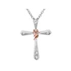 Womens Diamond Accent White Diamond Sterling Silver Gold Over Silver Pendant Necklace