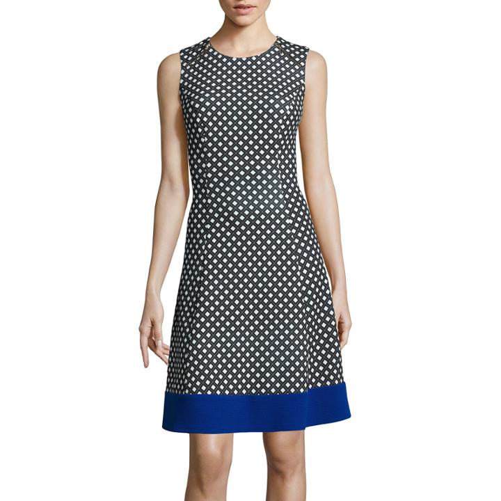 Alyx Sleeveless Diamond-print Fit-and-flare Dress
