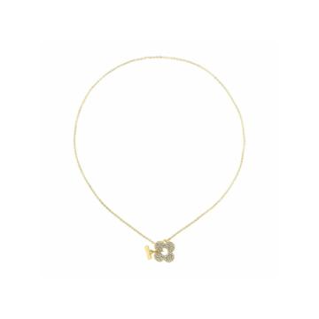 Liz Claiborne Clear And Goldtone Toggle Necklace