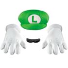 Super Mario Bros. - Luigi Hat Gloves & Mustache Adult Kit